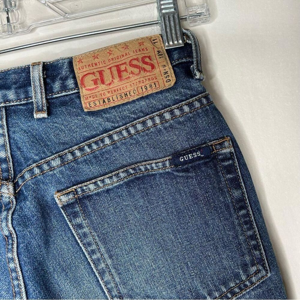 vintage distressed y2k 2000s Guess Women's Blue Shorts - Picture 4 of 8